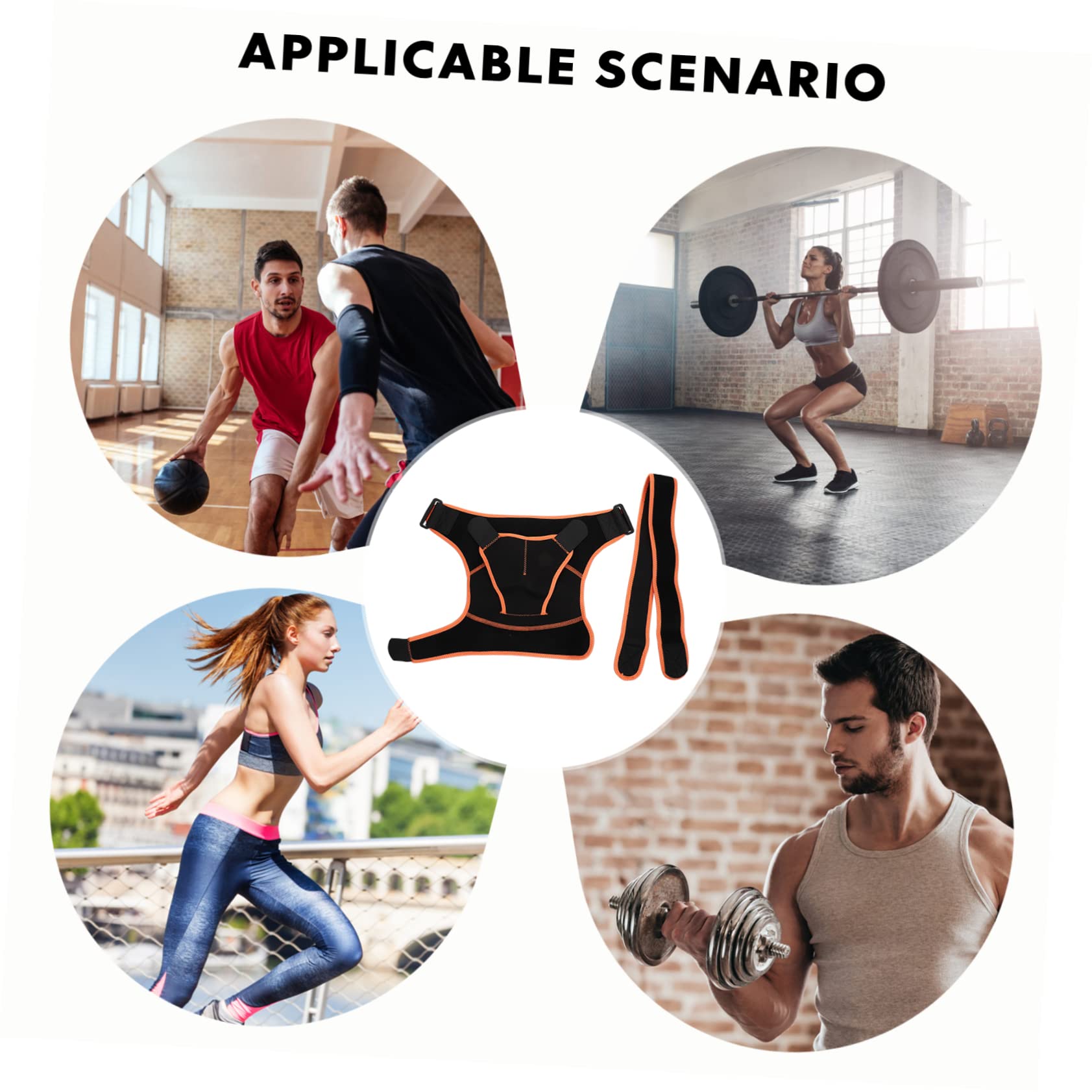 SAFIGLE Adjustable Shoulder Support Strap Compression Brace for Shoulder Stability and Relief for Sports and Black