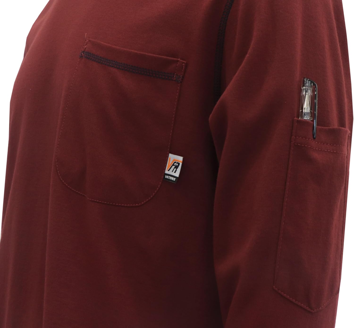 VATRENUS FR Shirts Crewneck 5.5oz Lightweight Flame Resistant 100% Cotton Men's Pre-Washed Fire Retardant Workwear - Image 5