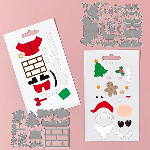 Miniatura 3 de GLOBLELAND Juego de 22 troqueles de corte de Papá Noel para bricolaje, álbumes de recortes, de metal, para chimenea, troquelados, plantillas para