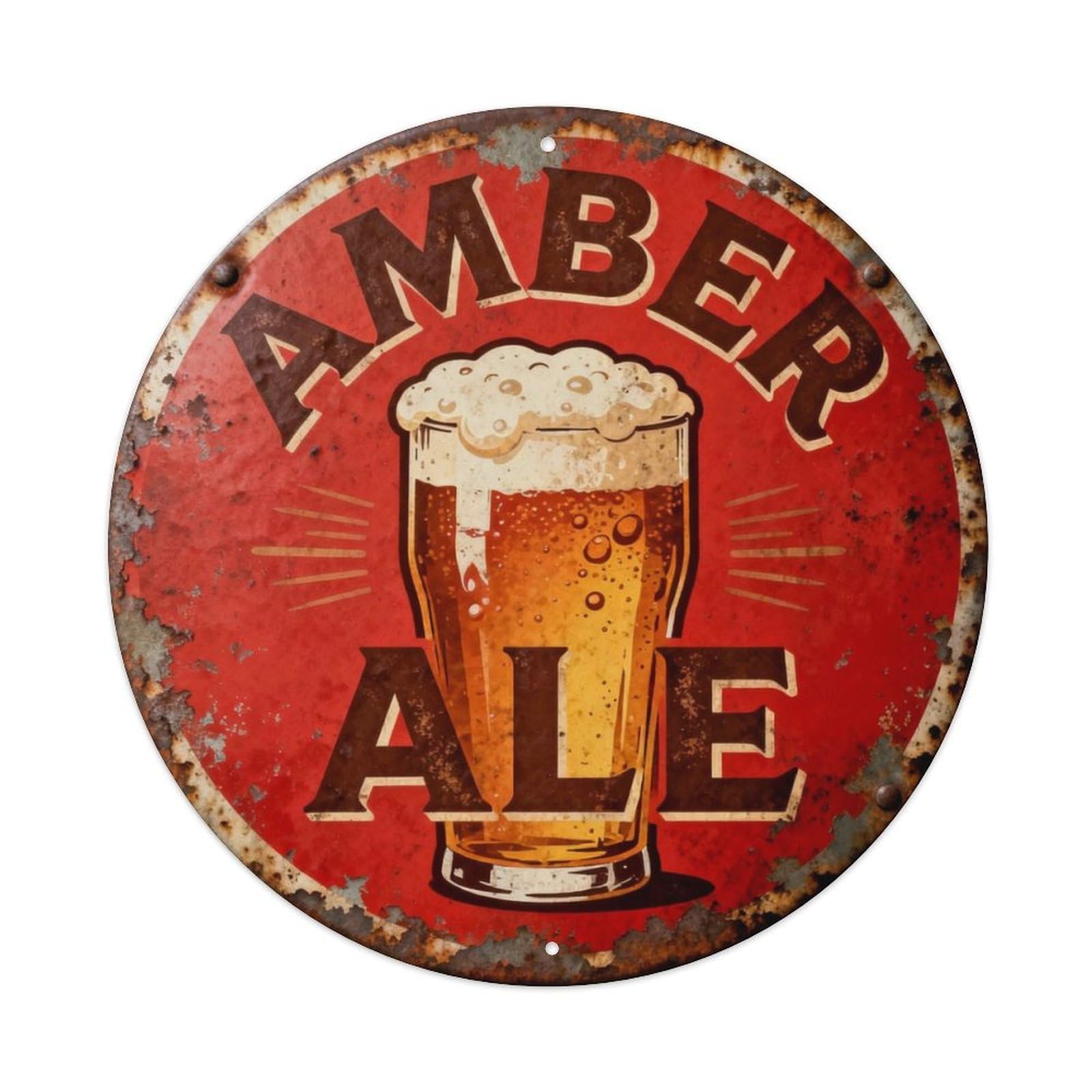 Amber Ale Metal Tin Sign Plaque