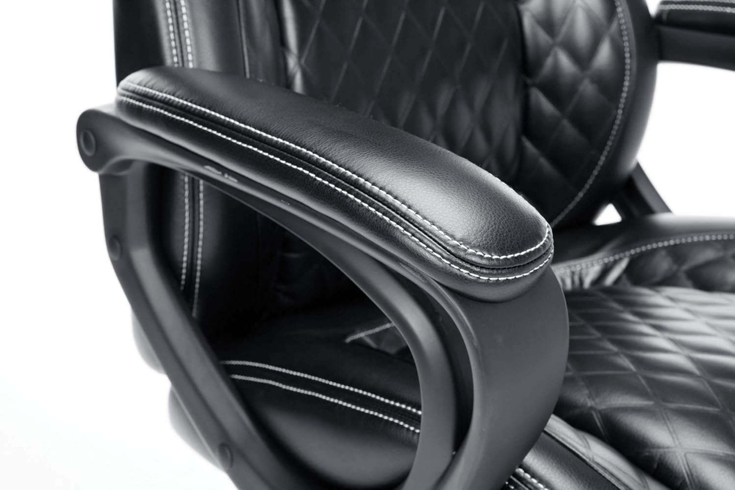 OFM ESS Collection Racing Style SofThread Leather High Back Office Chair, in Black (ESS-6060) : Office Products