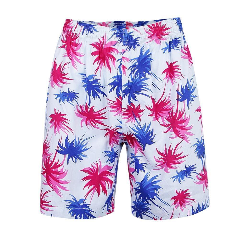 Men Hawaiian Shorts Beach Palm Tree Holiday Luau Tropical Trunks M Style 5-image-23