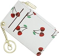 Vista 23 de Carteras pequeñas de cuero delgado para mujeres, tarjetero, cartera, monedero con llavero beige (B-Beige)