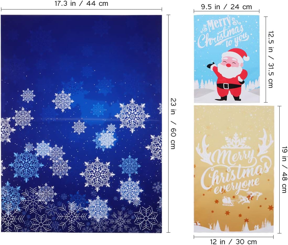 30pcs Christmas Gift Bags Holiday Treats Bags Gift Wrapping Bags Christmas Party Favor Goody Bags with 30pcs Ribbon Ties