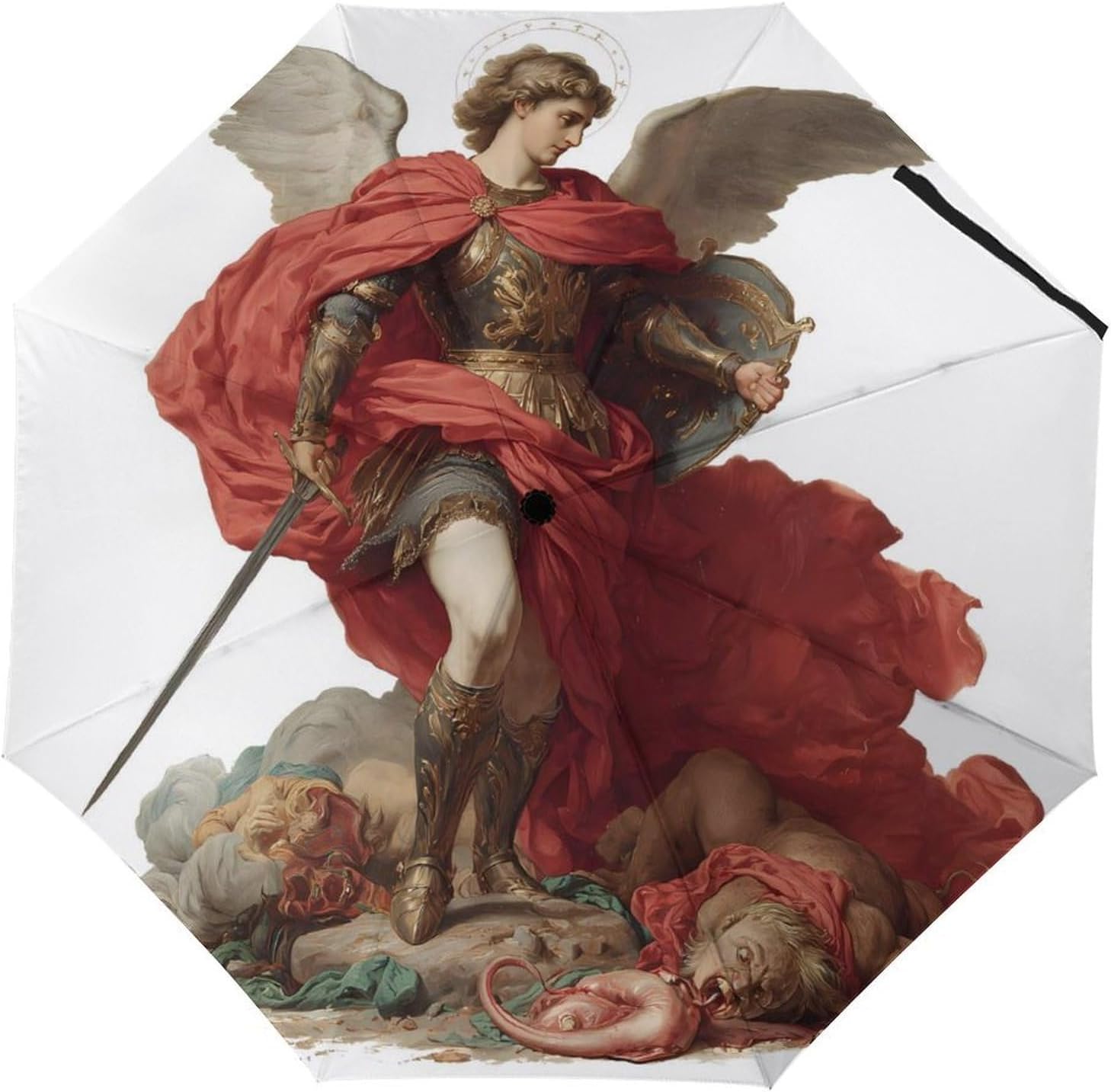 St Michael Holy Archangel Catholic Travel Umbrella Windproof UV Rain Portable Folding Umbrellas