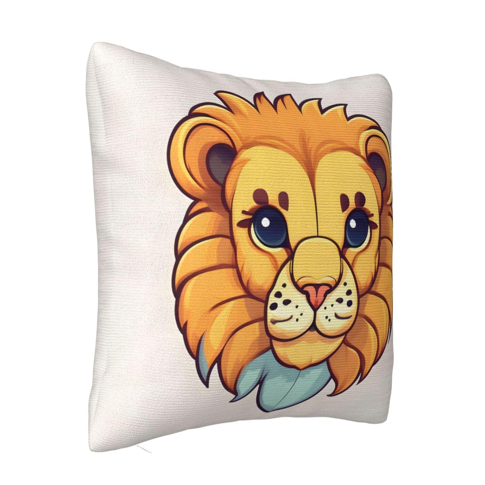 Cartoon Cute Little Lion Cushion Pillow Cover, Sofa Cushion Cover, Square Cushion Pillow Cover, 16