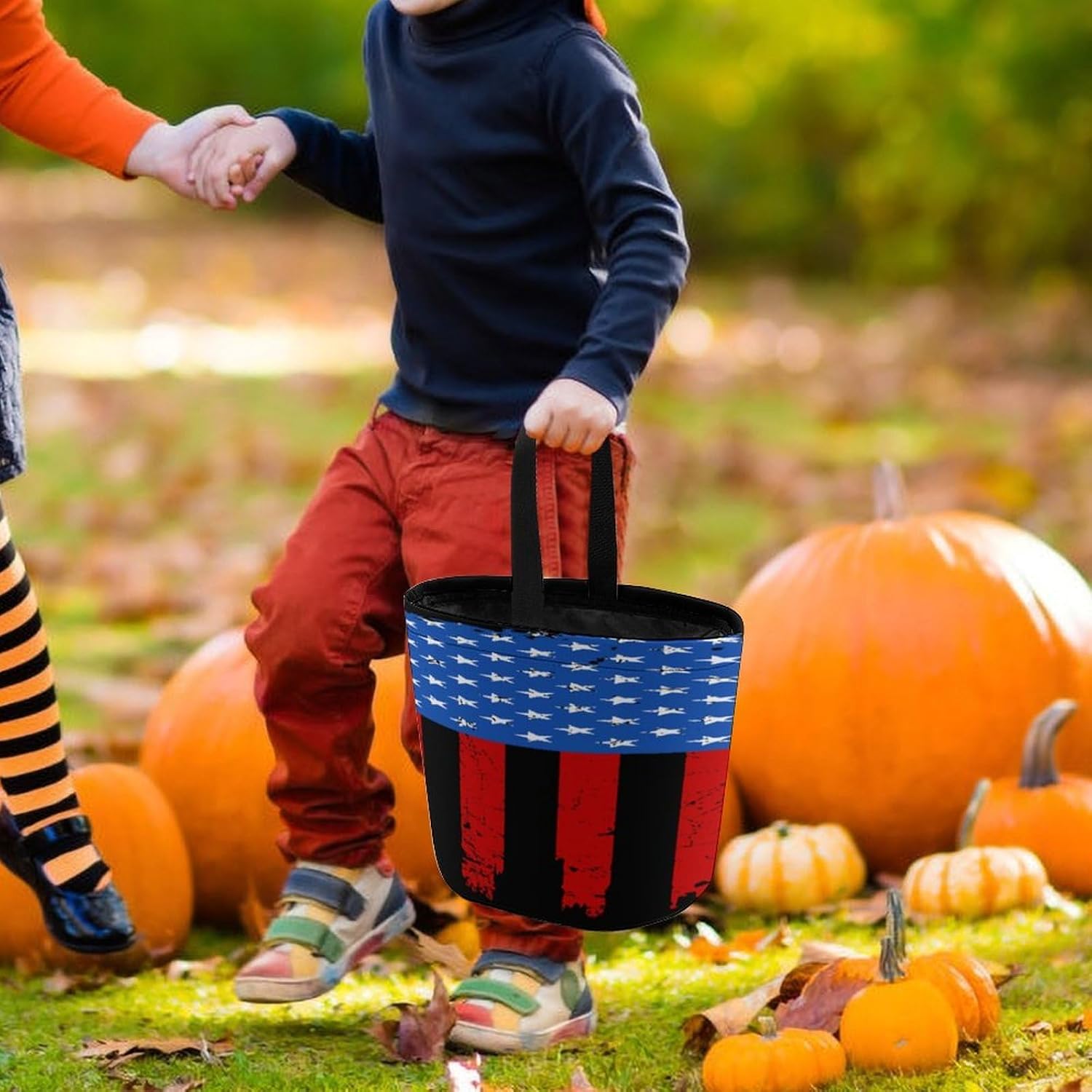 Irish Americans-Flag Halloween Treat Bag Reusable Candy Basket Tote Goody Bags Gift Party