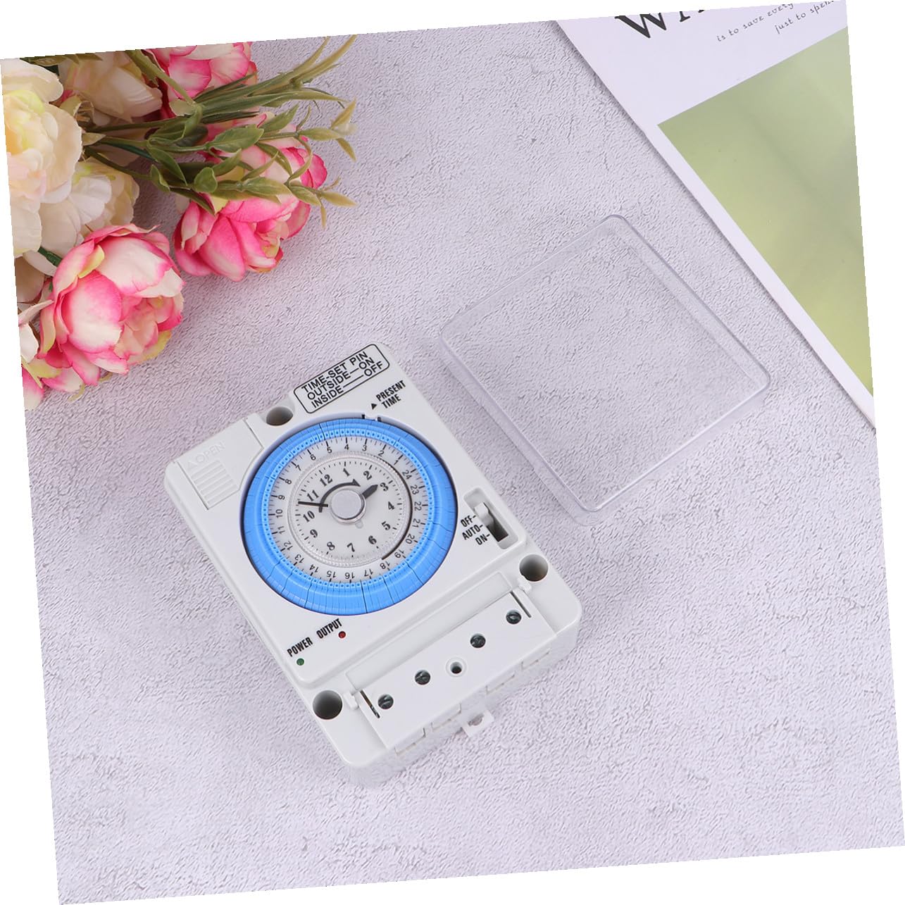 BESPORTBLE Mechanischer Zeitschalter für Küche 110-230vac Weiß aus PC mit Präziser Zeitschaltuhr und Einfachem Design zum Backen und Haushalt