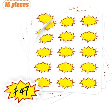 Garage Sale Stickers,2"x3" Price Tag Stickers,Removable Adhesive Yard Sale Price tag,Sale Price for Flea Market Yards Sales Retail,Price Tag with Space to Write Pricing 225PCS