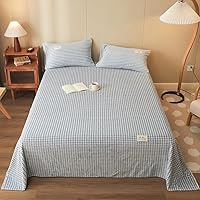 Vista 1 de Mengersi Juego de sábanas de felpa de terciopelo, juego de sábanas simples con estampado de vellón a cuadros, acogedoras y cálidas