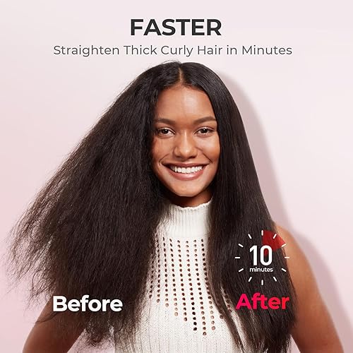 Miniatura 4 de TYMO Cepillo alisador de cabello iónico con 16 temperaturas, calentamiento de 30 segundos, doble voltaje, para cabello grueso, fino y rizado