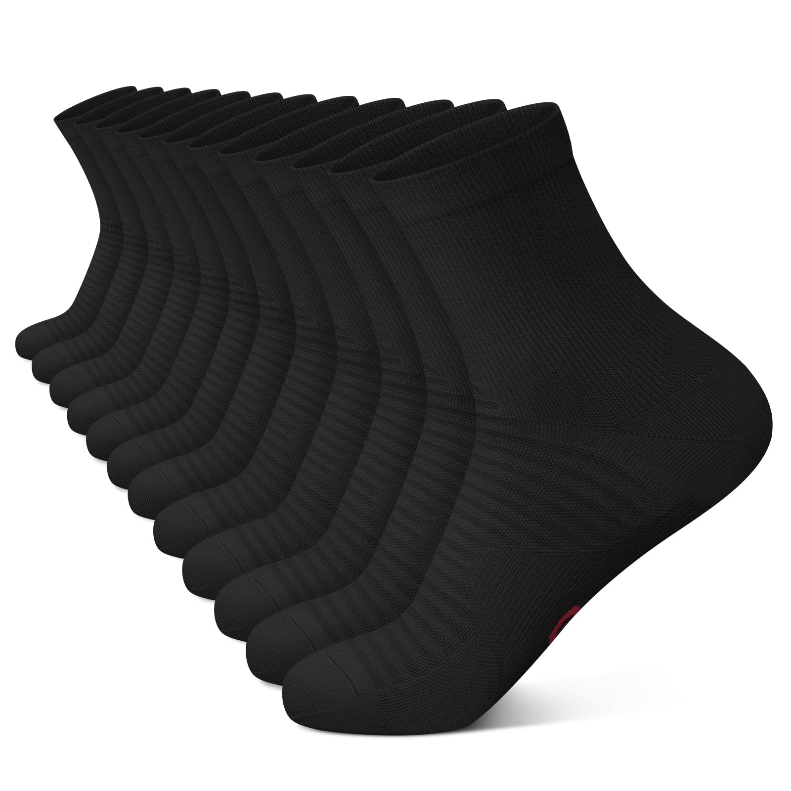 PAPLUSCompression Running Ankle Socks for Men and Women (6 Pairs), Quarter Athletic Socks for Running, Cycling, Golf, Work