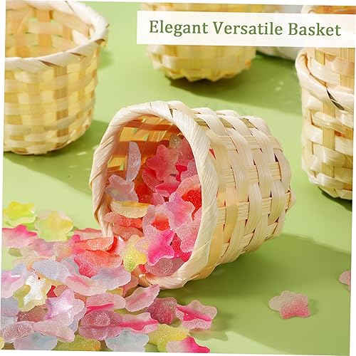 Miniatura 5 de Cesta tejida de almacenamiento de 6 piezas, cestas de mimbre, decoración de ratán, cesta tejida de escritorio, organizador de artículos de