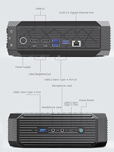 Miniatura 7 de MINISFORUM UM690 Mini PC AMD Ryzen 9 6900HX PC pequeño, 32G RAM + 1TB PCIe SSD, 2X HDMI (4K), 1x USB 4(8K) salidas triples, AMD Radeon 680M Graphics