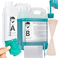 Vista 10 de BBDINO Kit de fabricación de moldes de silicona, silicona líquida súper elástica para hacer moldes de 70.6 onzas, goma de silicona suave de curado