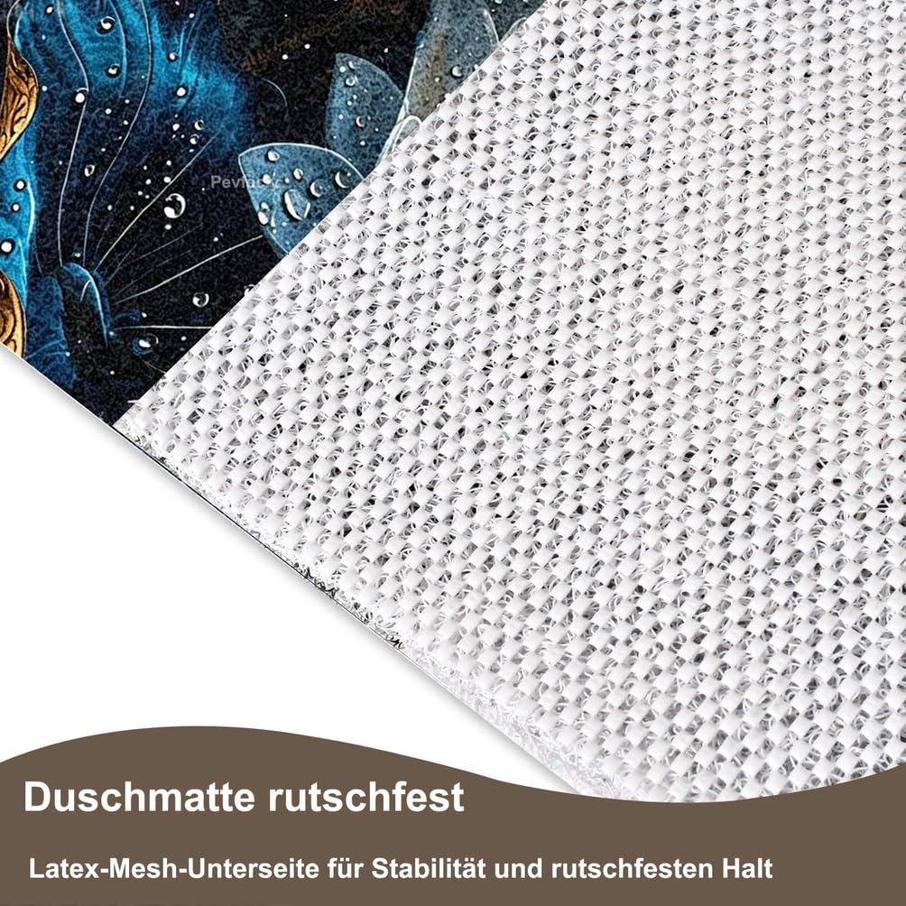 Pevfeciy Tapis de Douche antidérapant 75X75 cm Tapis antidérapant Douche de Motif de Lotus en PVC Doux et avec Trous de Drainage Haute perméabilité à l'eau adapté aux Zones humides