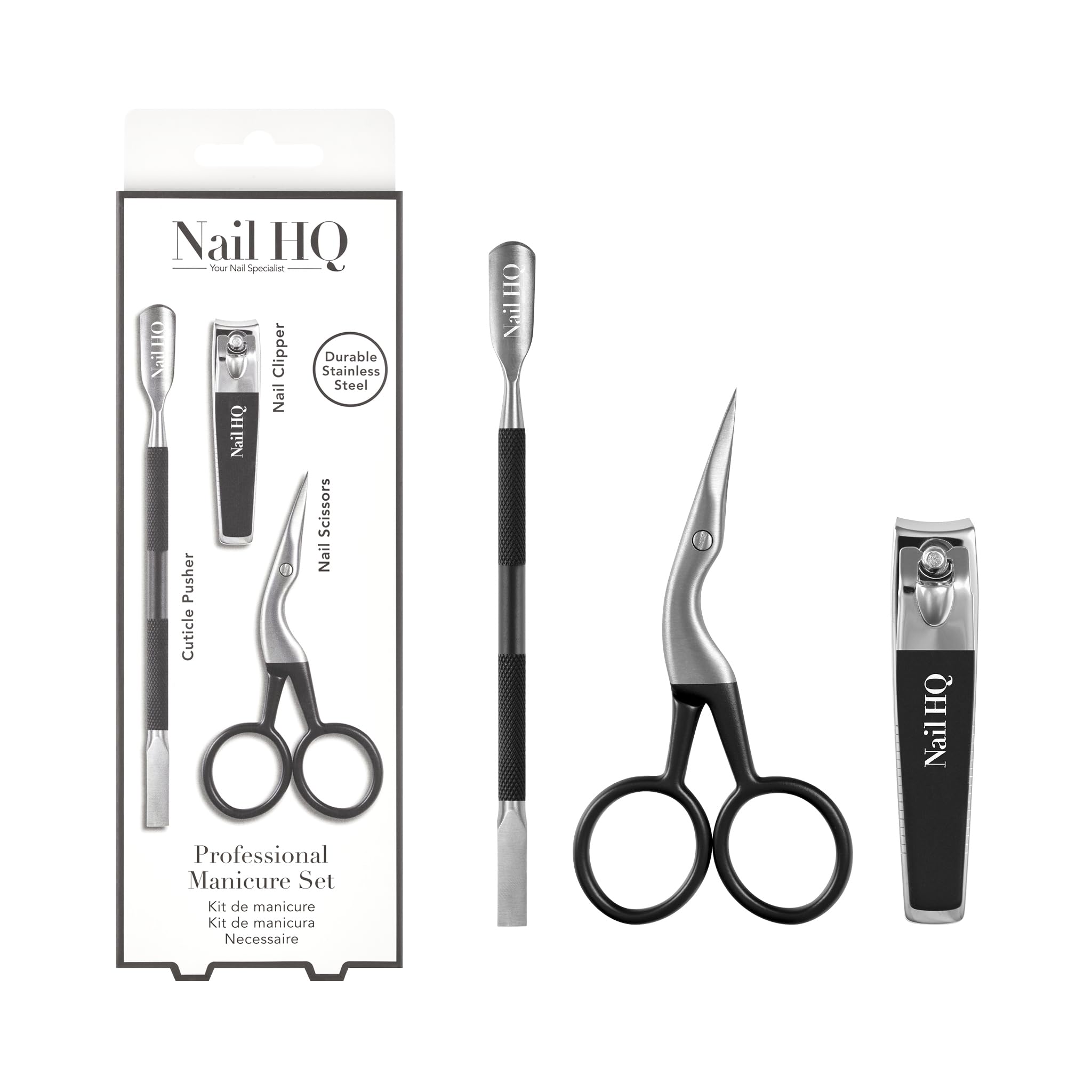 Nail Hq White & Silver Professional Manicure Set