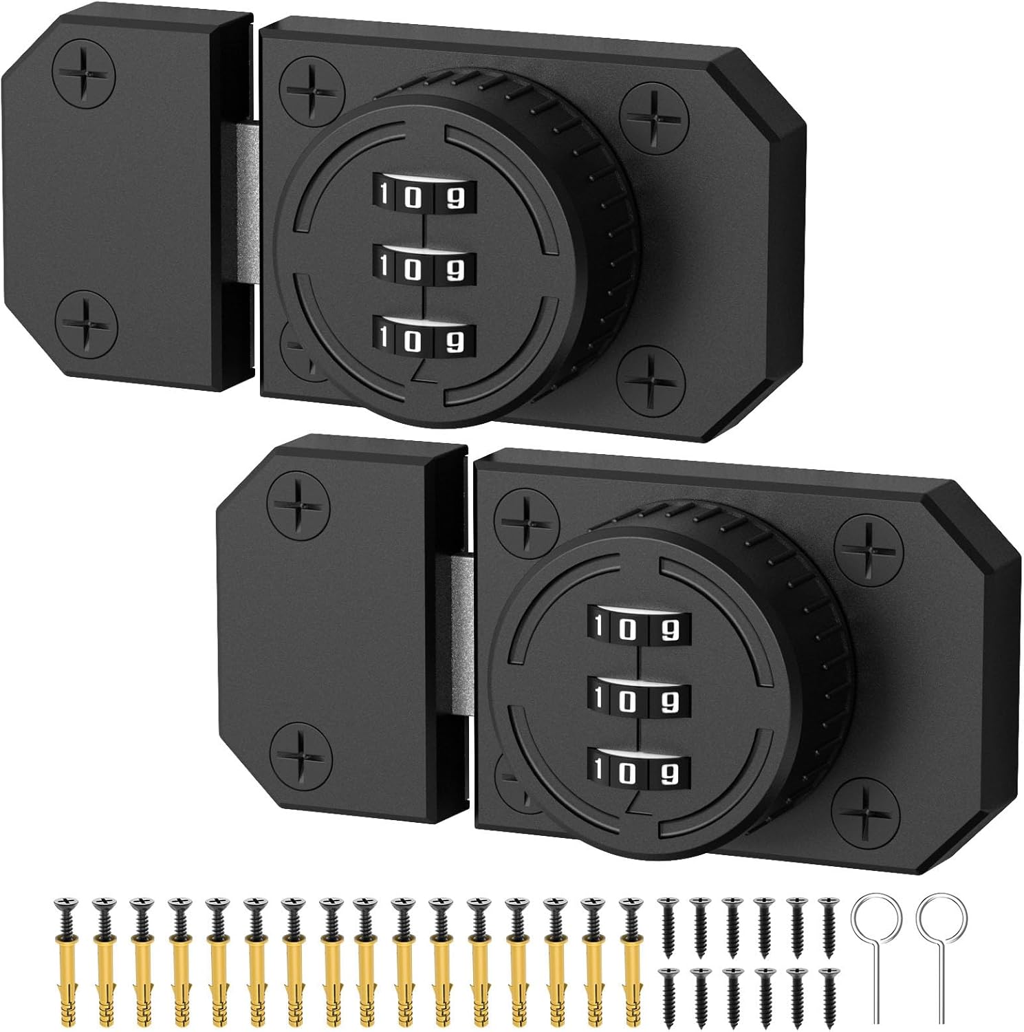 Lock with Combination, 3Digit Password Closet Door Lock, Zinc