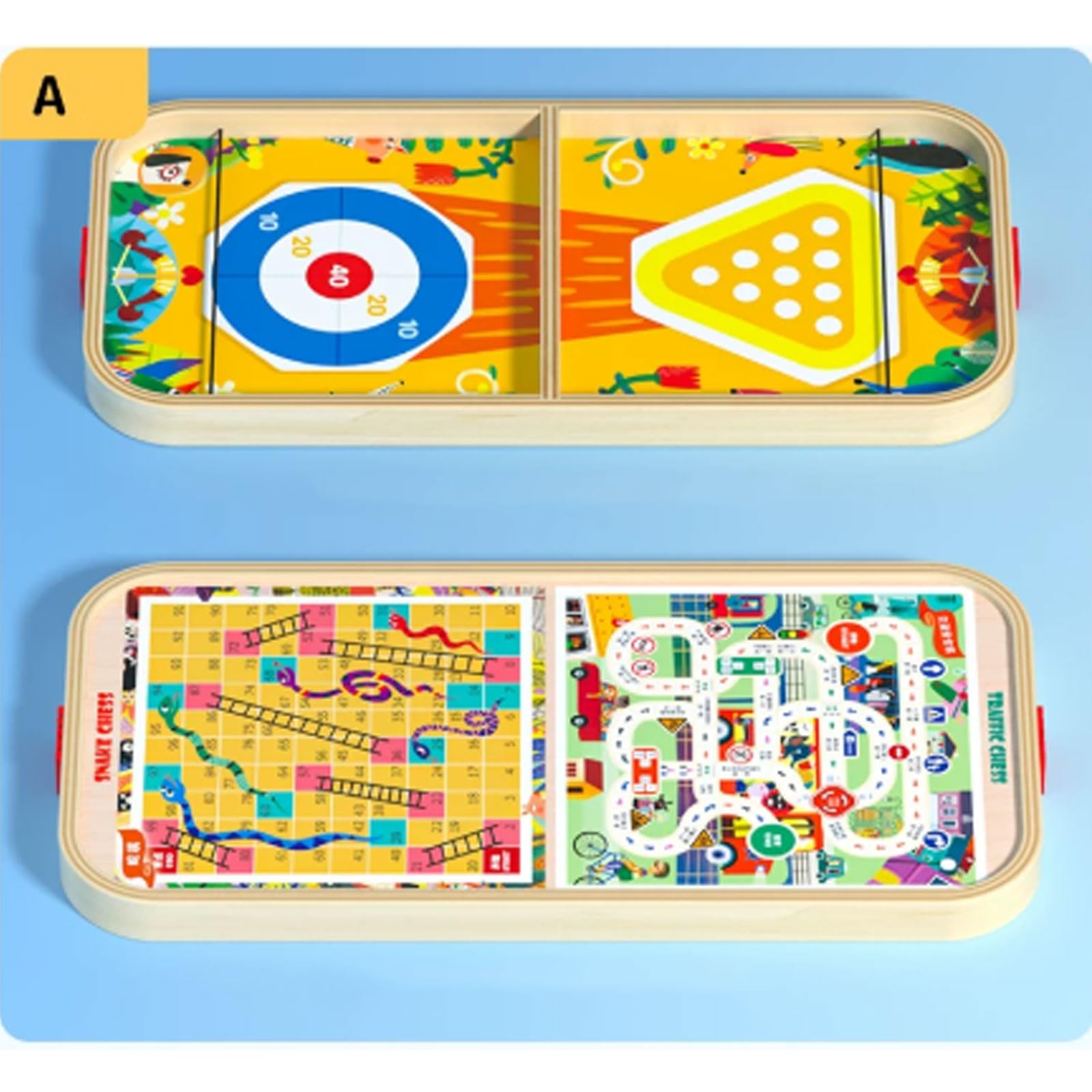 Juego de Mesa de Madera Montessori 5 en 1