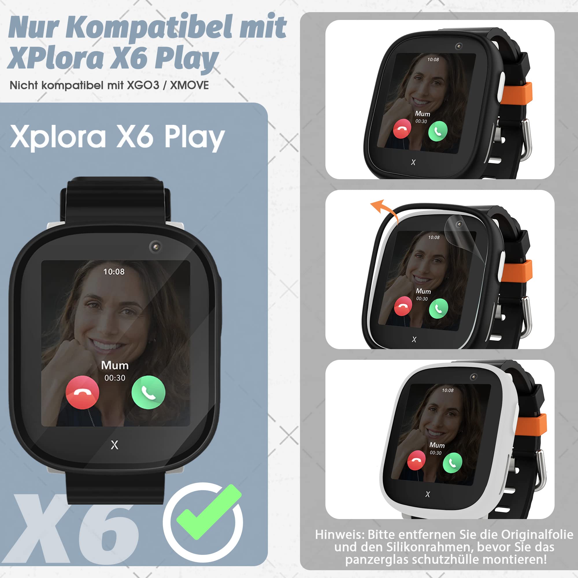 NUCNOK 3 Pièces Protection Écran Pour Xplora X6 Play,Doux Hydrogel Protecteur Écran Sans Bulles Haute Sensibilité Anti-Rayures Transparent Film Protection Avec Outil D'Installation