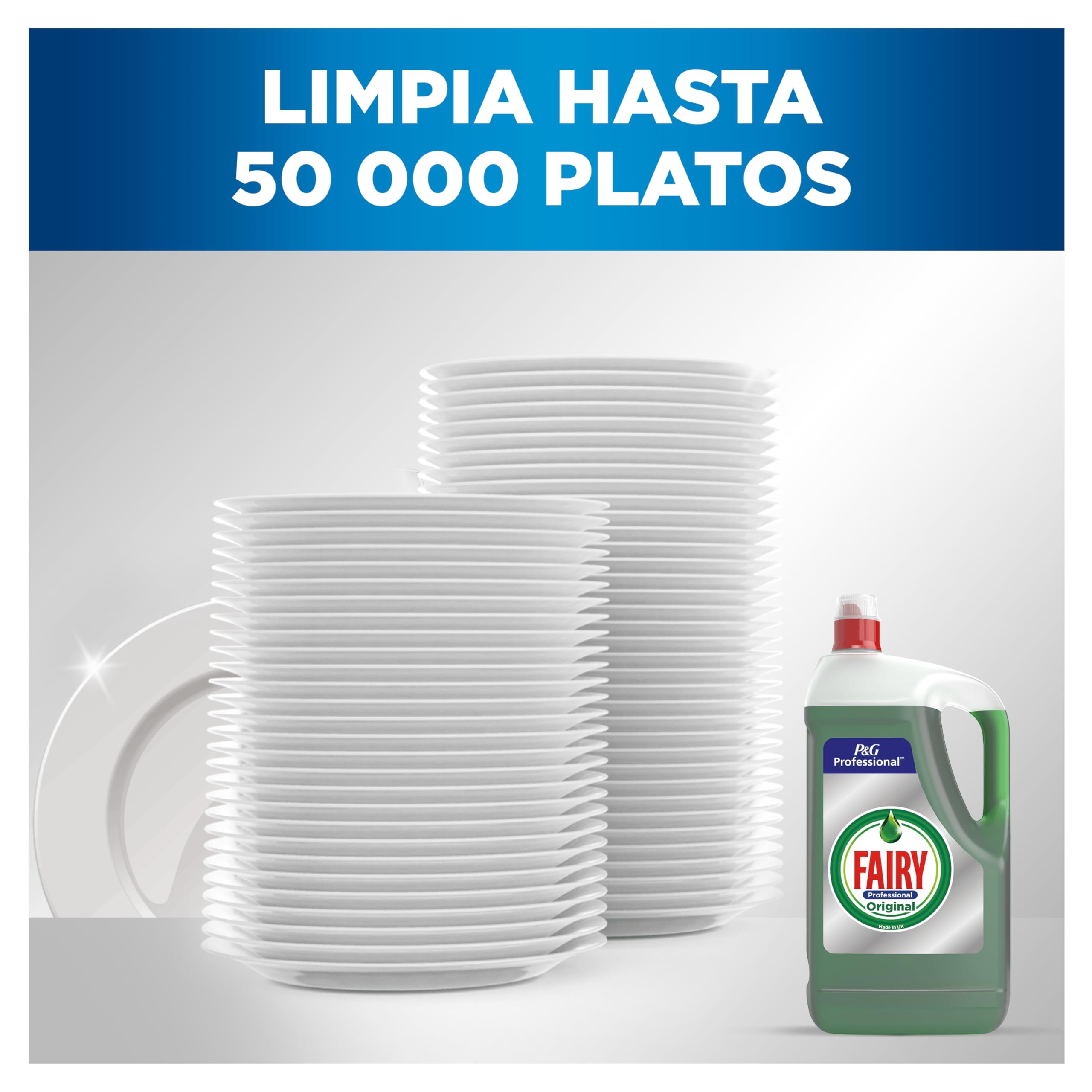 Fairy Professional Platinum Líquido Lavavajillas 4 l, Limpia Hasta 55,000 Platos, Implacable Con El 100% De La Grasa Quemada De Las Cocinas Profesionales, Con Certificado HACCP