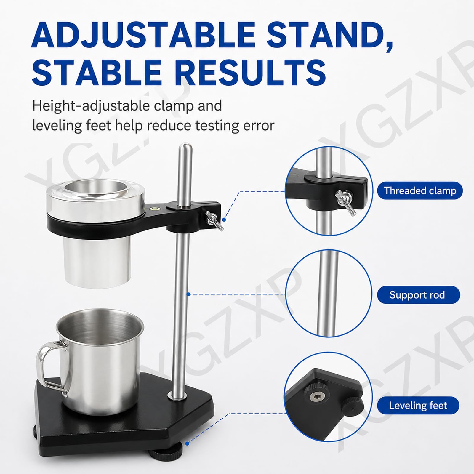 Wiskozymetr Forda Flow Cup, kubek o lepkości ze stali nierdzewnej, pojemność 100 ± 1 ml, dysza mosiężna, cięcie lepkości z uchwytem, do farb, lakierów, lakierów i tuszy