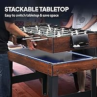 Vista 5 de PEXMOR Mesa de juego múltiple 6 en 1 para adultos, mesa combinada para sala de juegos, juego de mesa de juego de 48 pulgadas