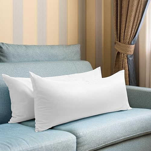 Vista 276 de Thmyo Paquete de 2 fundas de almohada cuadradas decorativas de algodón, fundas de almohada de sublimación en blanco, fundas de cojín blancas