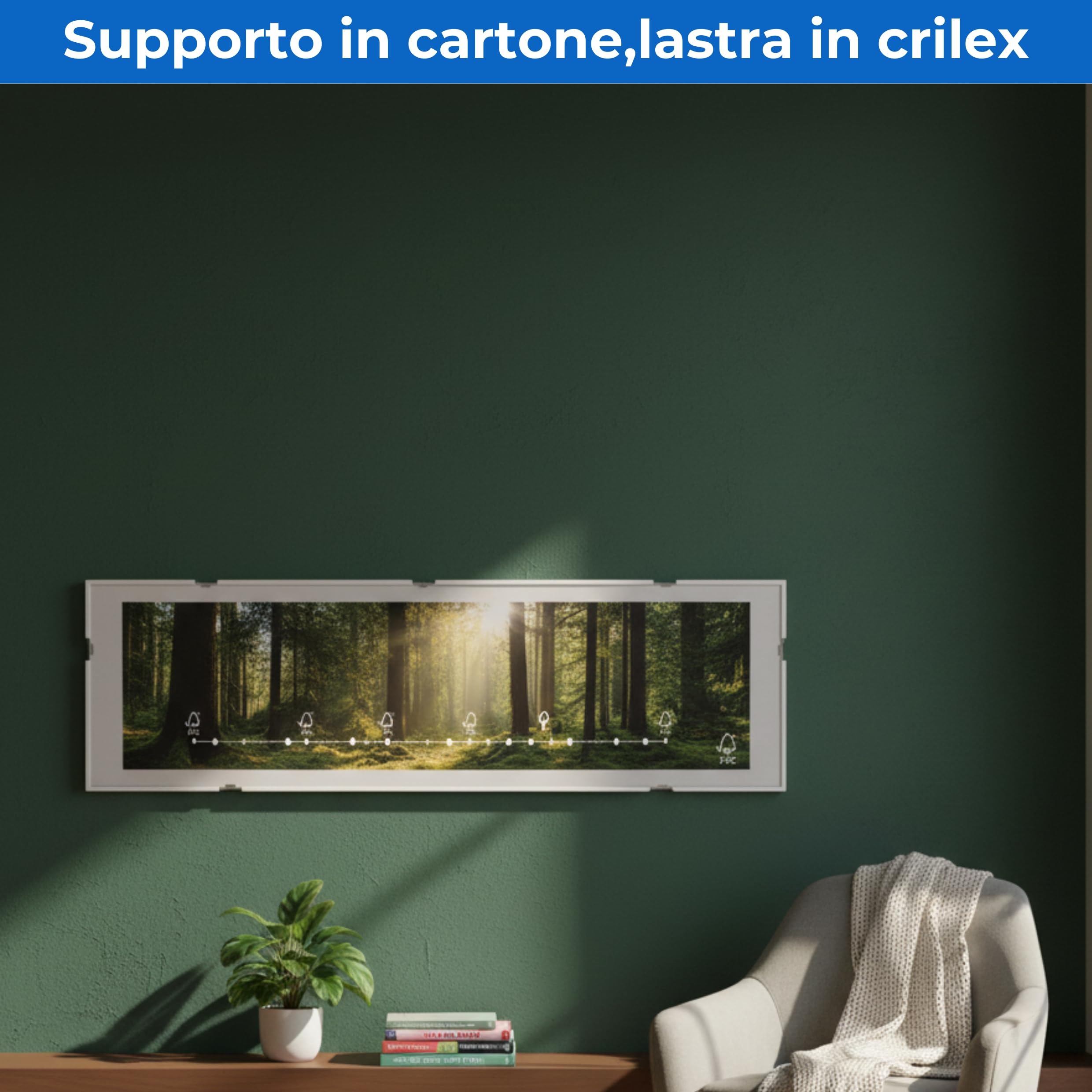 EffeDecor Cornice a Giorno Supporto in Cartone Pressato Frontale in Crilex Trasparente Ideale per Foto,Puzzle,Documenti,Diplomi, Stampe artistiche, Poster, Quadri moderni A4 (60x80 cm)