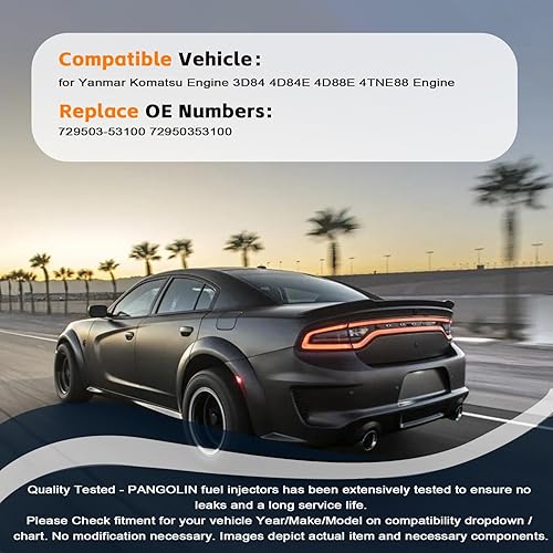 Miniatura 2 de PANGOLIN Y729503-53100 nuevo inyector de combustible 4 PCS para Yanmar Komatsu Engine 4D84E 4D88E 4TNE88 piezas del mercado de accesorios
