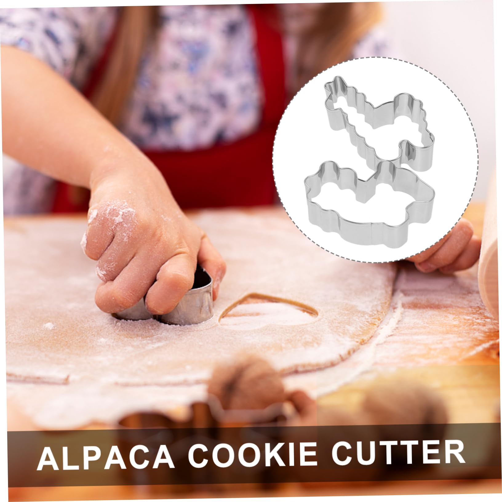 PRETYZOOM Cortador de Galletas de Alpaca 4 Piezas de Acero Inoxidable | Fondant y Sándwiches, Corte de Masa y Frutas, Adecuado para Fiesta de Cumpleaños y Navidad