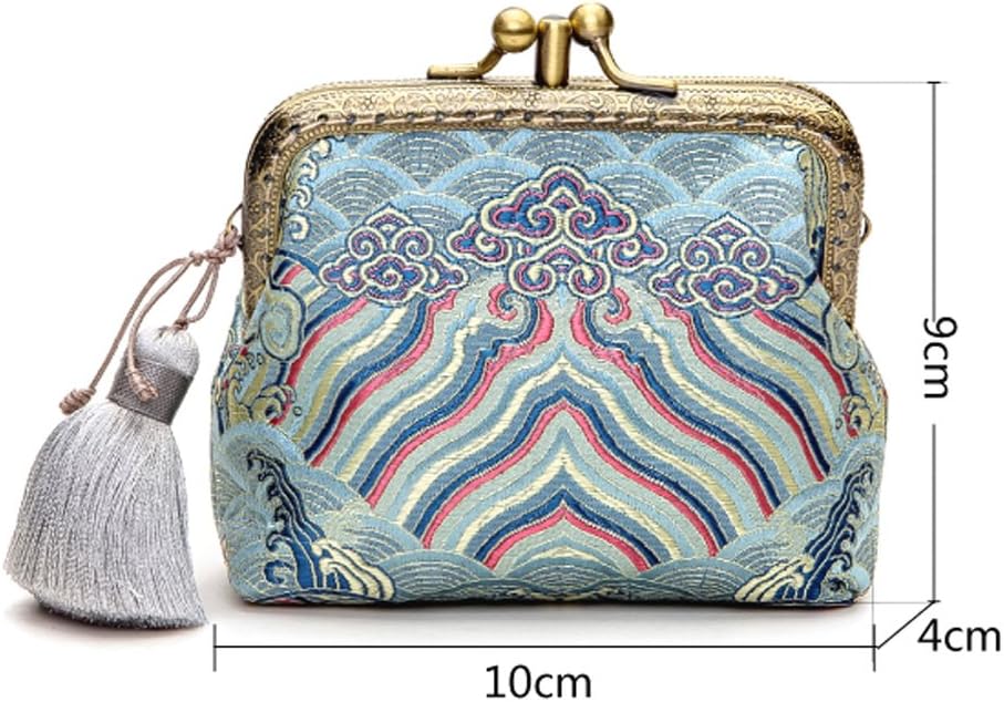Jan&Dee Original Hand-made Silk Tapestry Satin Top Grade Exquisite Buckle Coin Purse