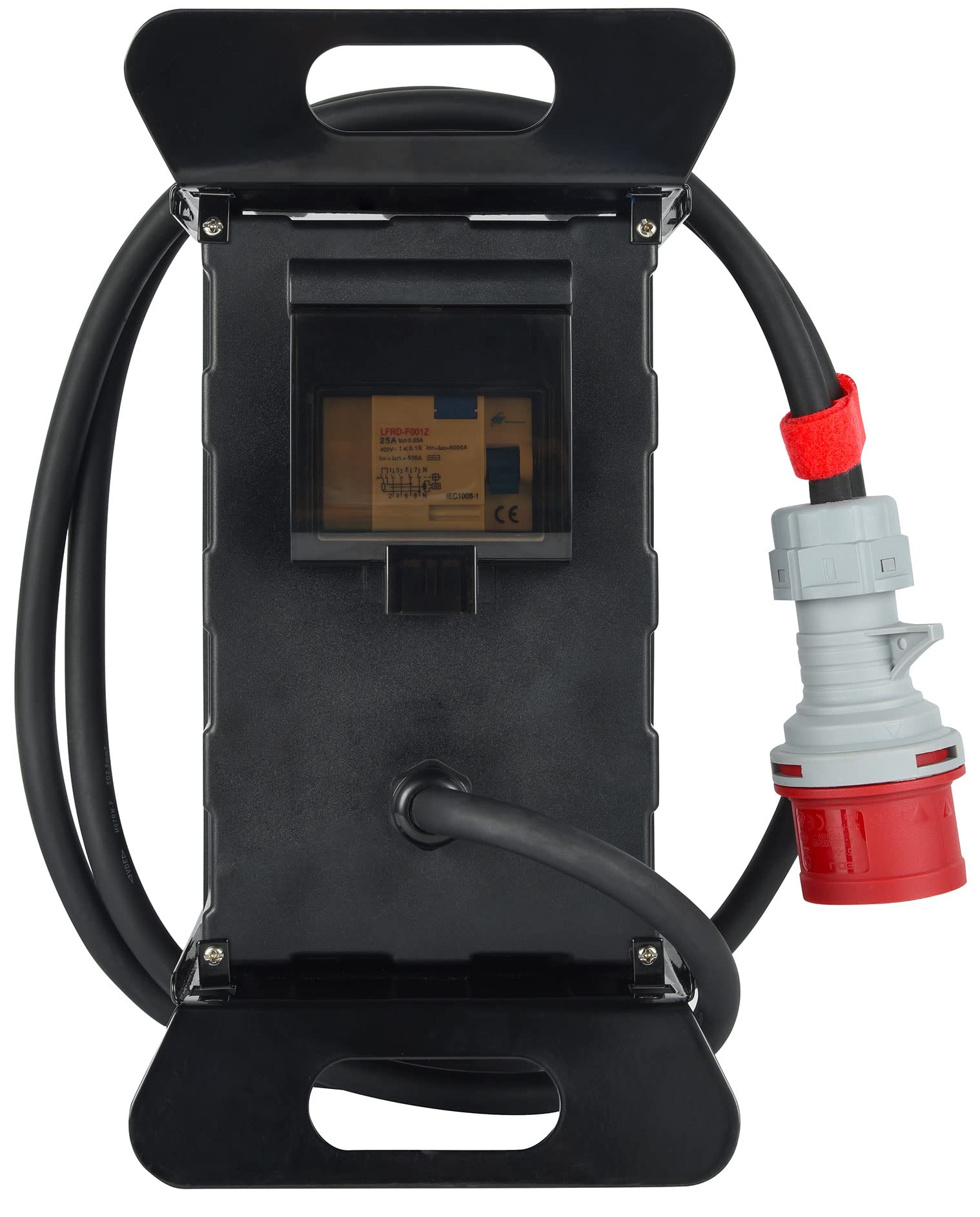 Electraline Cuadro Eléctrico de Obra con Interruptor RCD 30mA, 4 Enchufes Schuko + 2 CEE, Cable H07RN-F 5G2.5 IP44