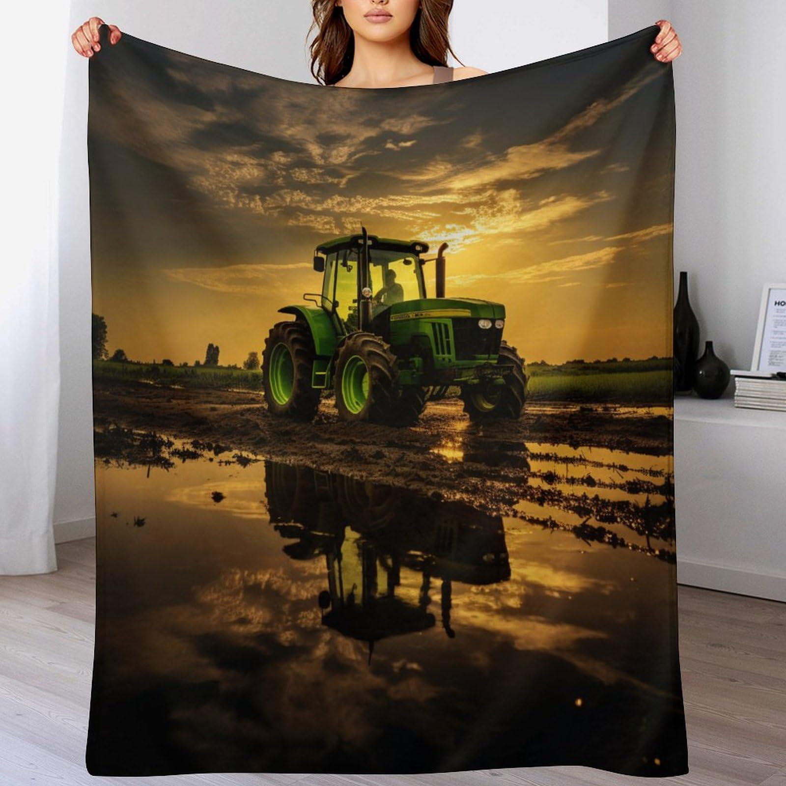 Couverture tracteur imprimée idéale pour réchauffer vos soirées sur le canapé