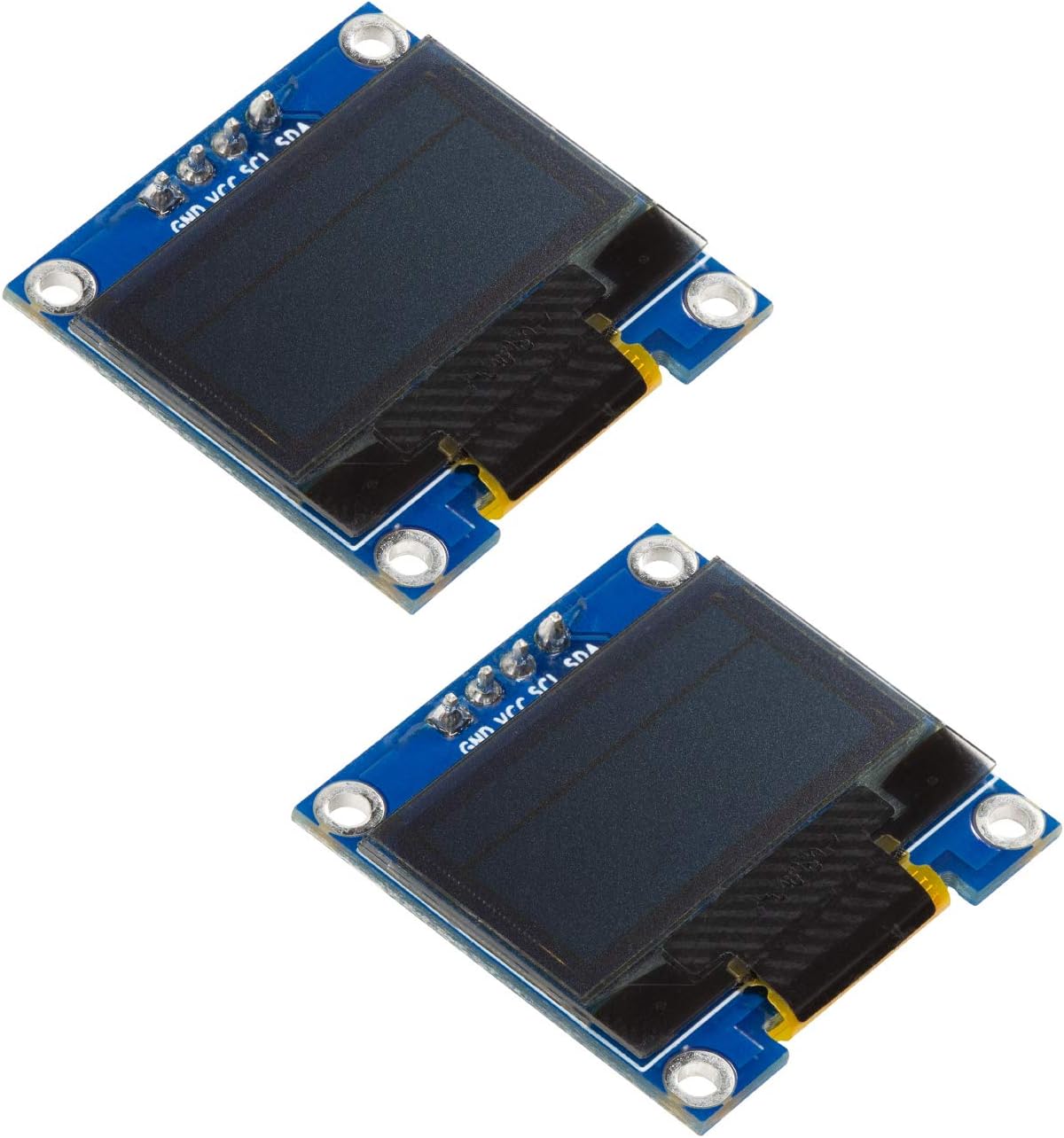 UCTRONICS 2 Pack 0.96" OLED Display Module for Arduino, 12864 128x64 Pixel SSD1306 I2C Serial Mini Screen, Yellow and Blue
