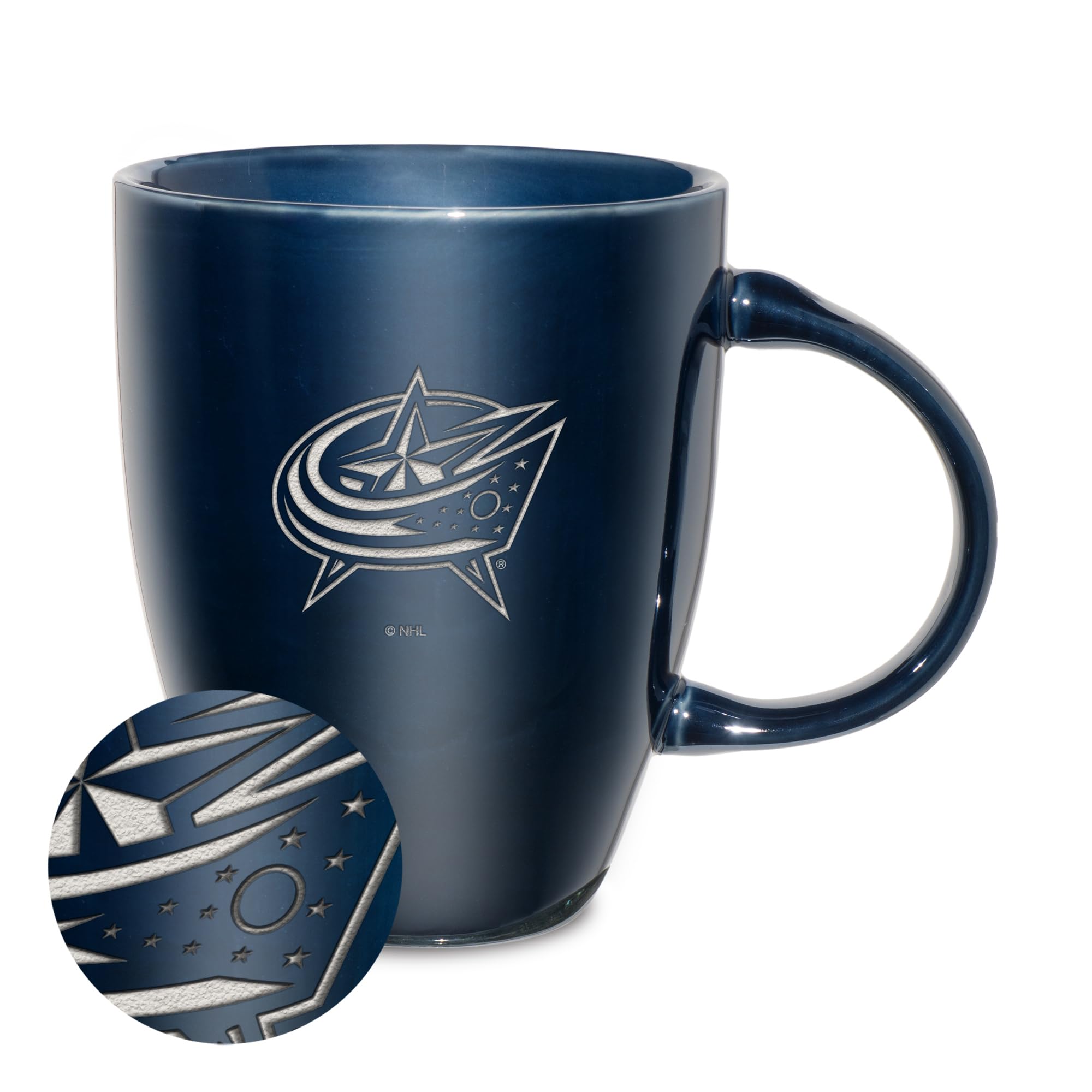 Mug Columbus Blue Jackets bleu marine pour café et soirées de match NHL