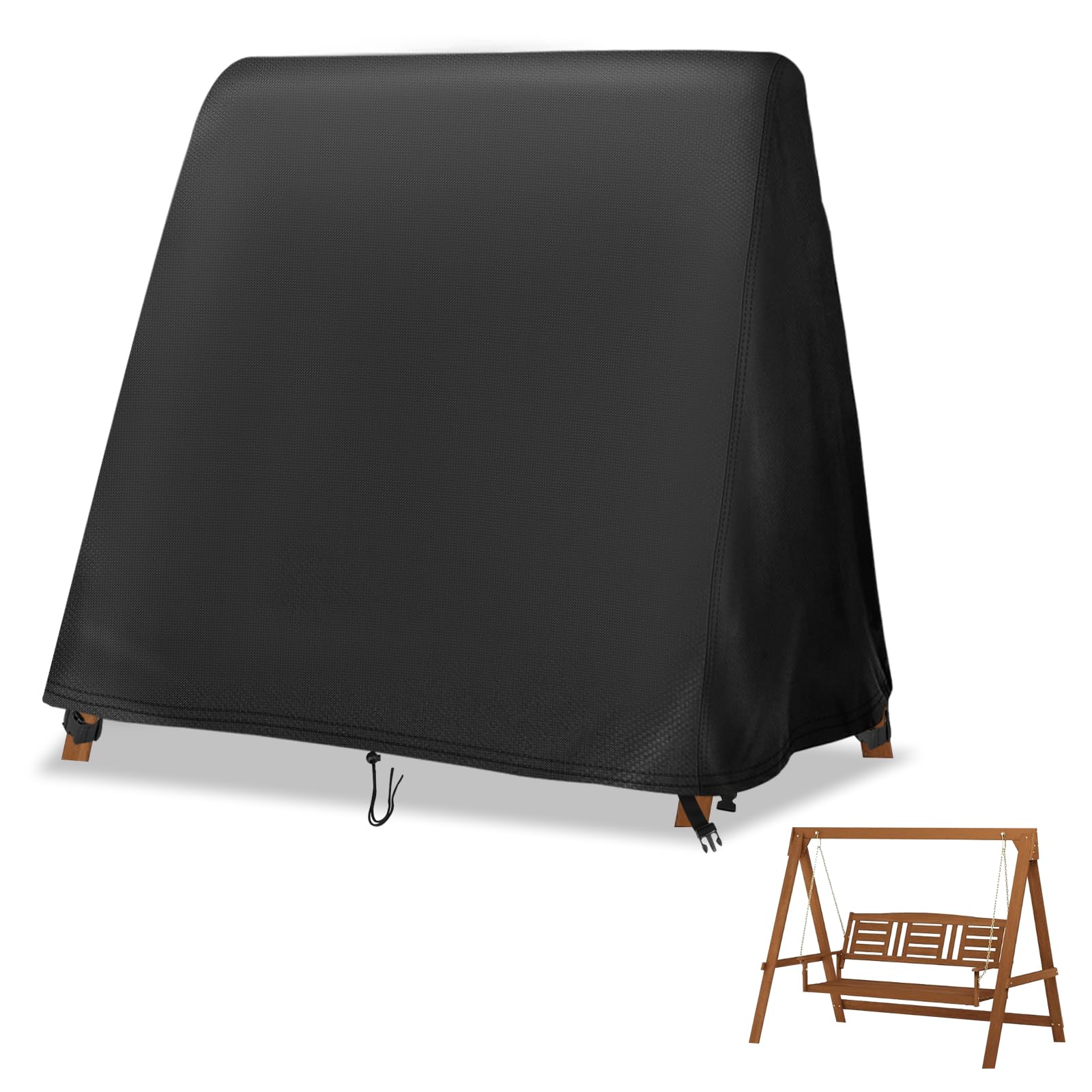 Hohong Garden Swing Cover Waterproof 221×150×221cm, Outdoor Swing Seat Covers Windproof 420D Heavy Duty Fabric Garden Swing Chair Cover