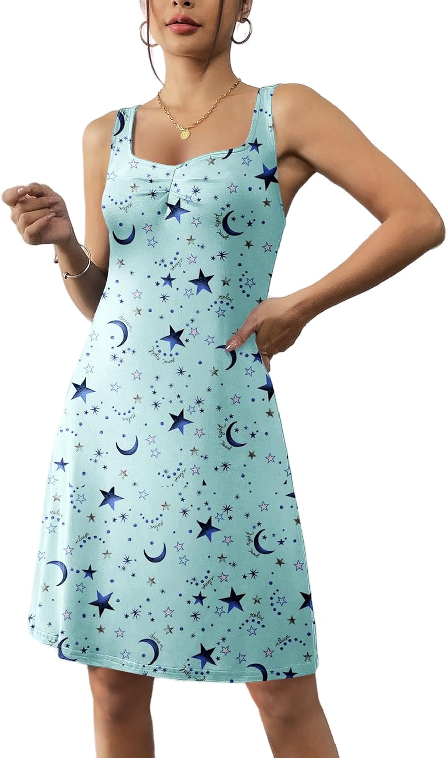 Ekouaer Nightgowns for Women Night Shirts Sleeveless Sleep Shirts ...