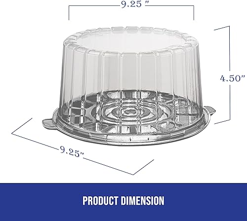Miniatura 2 de MT Products Contenedor de plástico PET para tartas, 5 piezas con cubierta transparente para una visibilidad óptima del producto para pastel redondo