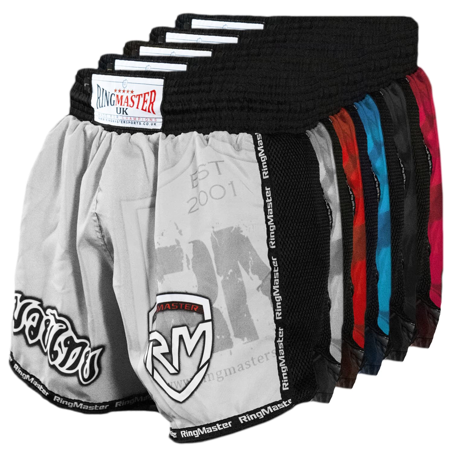Ringmaster Unisex White Warrior Kickboxing Thai Shorts Training Kick Clothing Mma Martial Arts (, Medium)