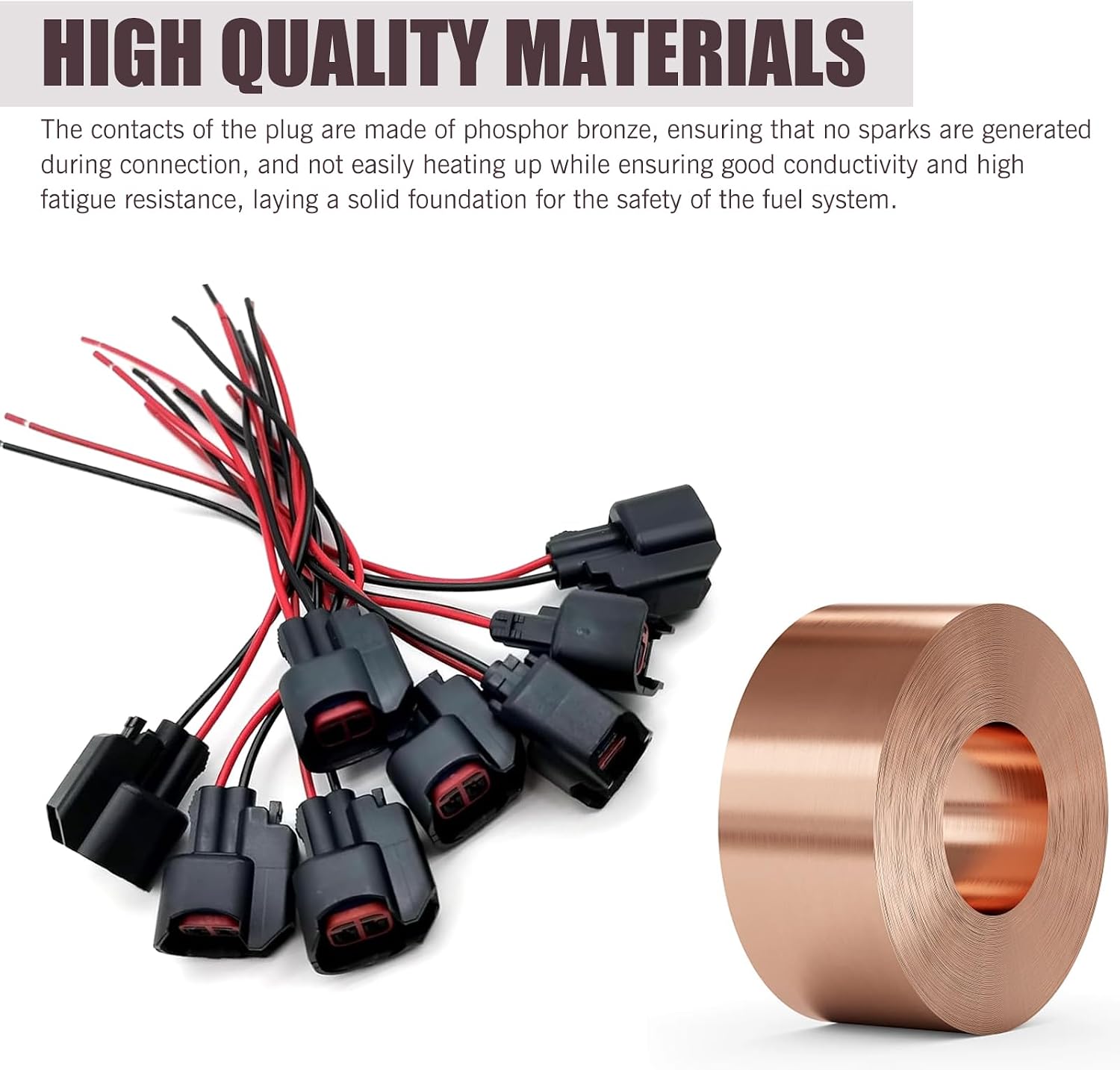 8 PCS Fuel Injector Connector Pigtail, Compatible with Dodge, Ford, Chevrolet, Fuel Injector Wiring Harness Kit Replaces 5013995AA,5161919AA, 15306318