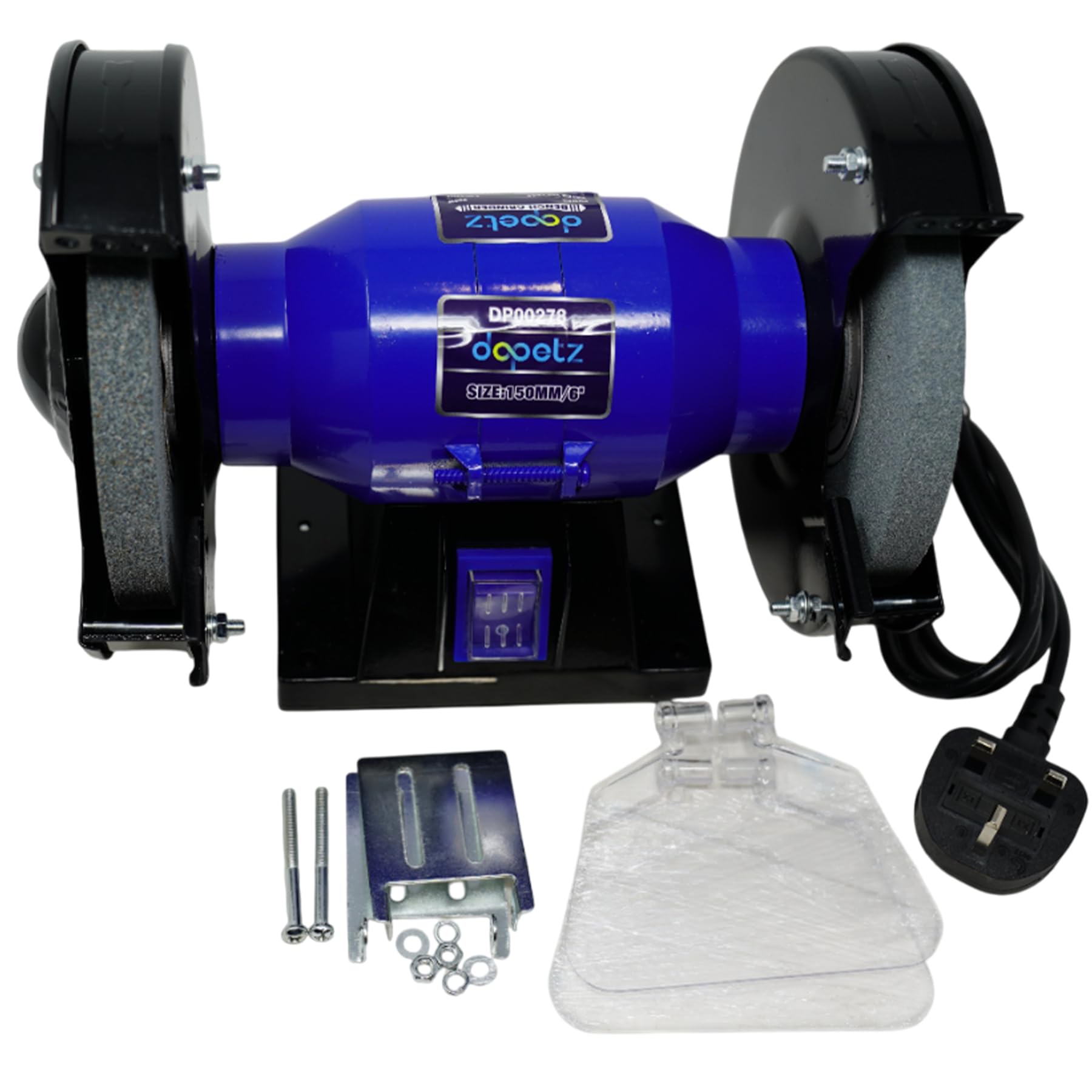 Dapetz Onecolor ® Bench Grinder Dual Wheel 150W 6 Inch Metal Sander Polisher 150Mm 2,980 Rpm Electric Sander Grinding Machine Workshop Power Tools For Grinding Sharpening Shaping Smoothing Polishing