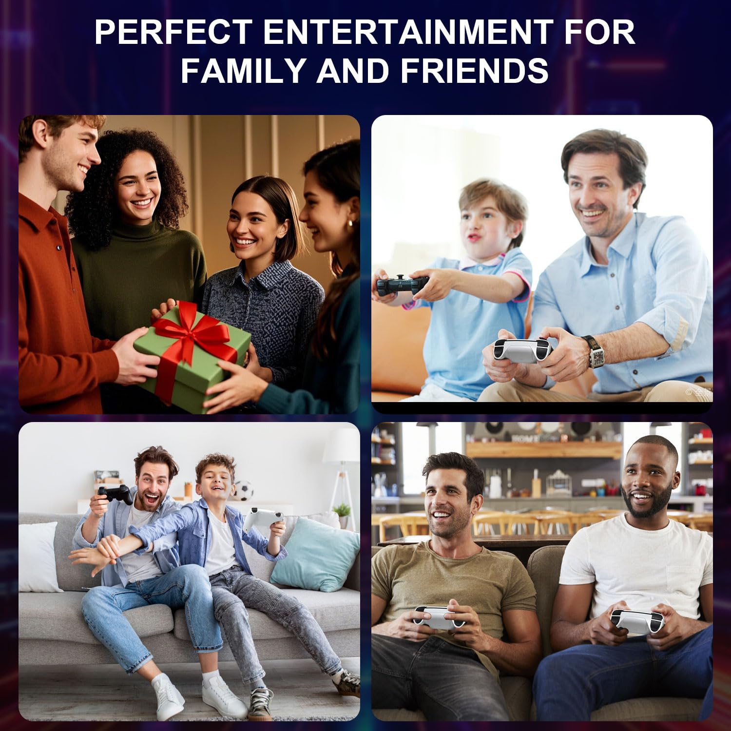 Retro Gaming Console, Game Stick,4K HDMI Output, 40,000+ Games and 23 Emulators, Dual 2.4G Wireless Controllers,Plug and Retro Play Video Games for TV (M15)