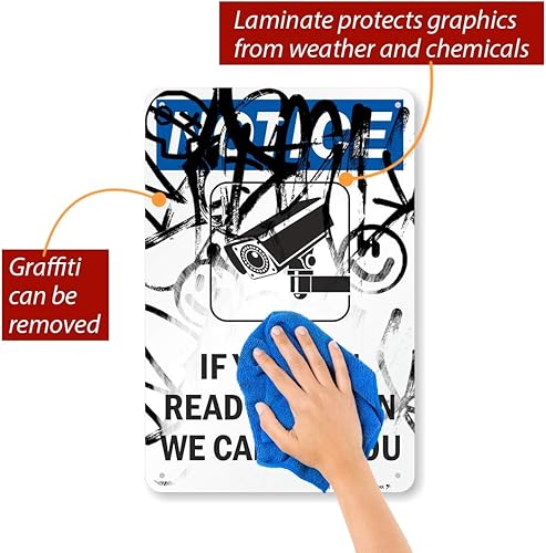 Miniatura 2 de Letrero con texto en inglés "Notice  If You Can Read This Sign, We Can See You" de SmartSign  Aluminio de 12 x 18 pulgadas