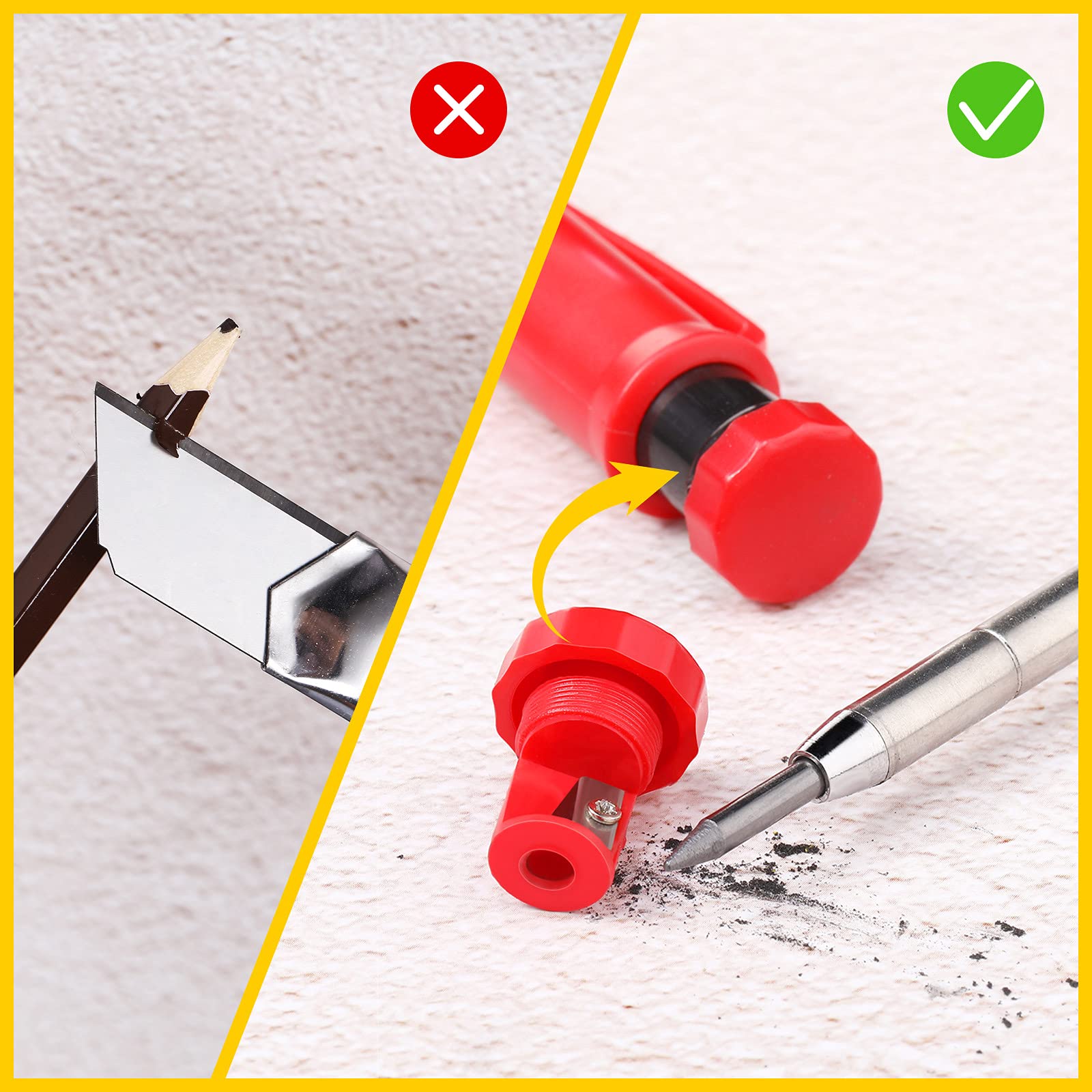 3 Uds Lápiz De Carpintero Mecánico 5,6mm Juego De Marcadores De Herramientas De Trazado Para Carpintería Azul Rosa Verde | En Línea