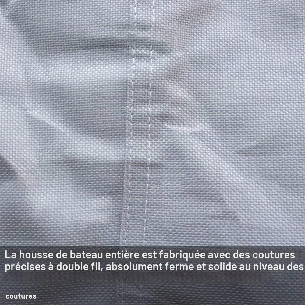Housse de Bateau Impermable Portable, Bâche pour Bateaux en Tissu Oxford 300D pour Yacht, Bateau de pêche, Tri-Coque, Gris,20 to 22ft: 700x254cm