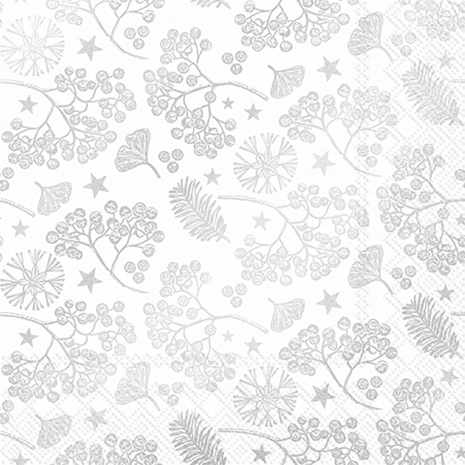 IHR Ideal Home Range Cocktail Napkins Disposable 3-Ply Paper Party Napkin Pack, 5" x 5", Holly, 20-Count