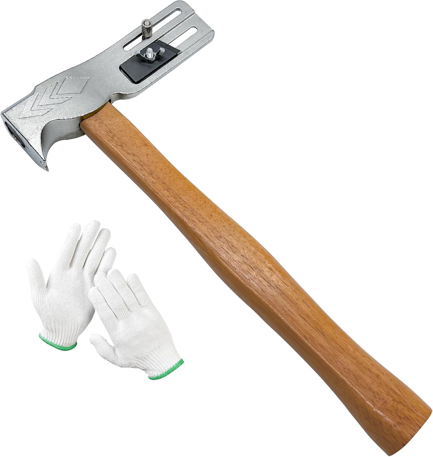 Magnetic Roofing Hatchet Hammer – Multi-Functional, Time-Saving Roofing Tool with Magnet, Built-in Blade, Nail Puller & Sliding Gauge for Roofers & DIY, with Gloves