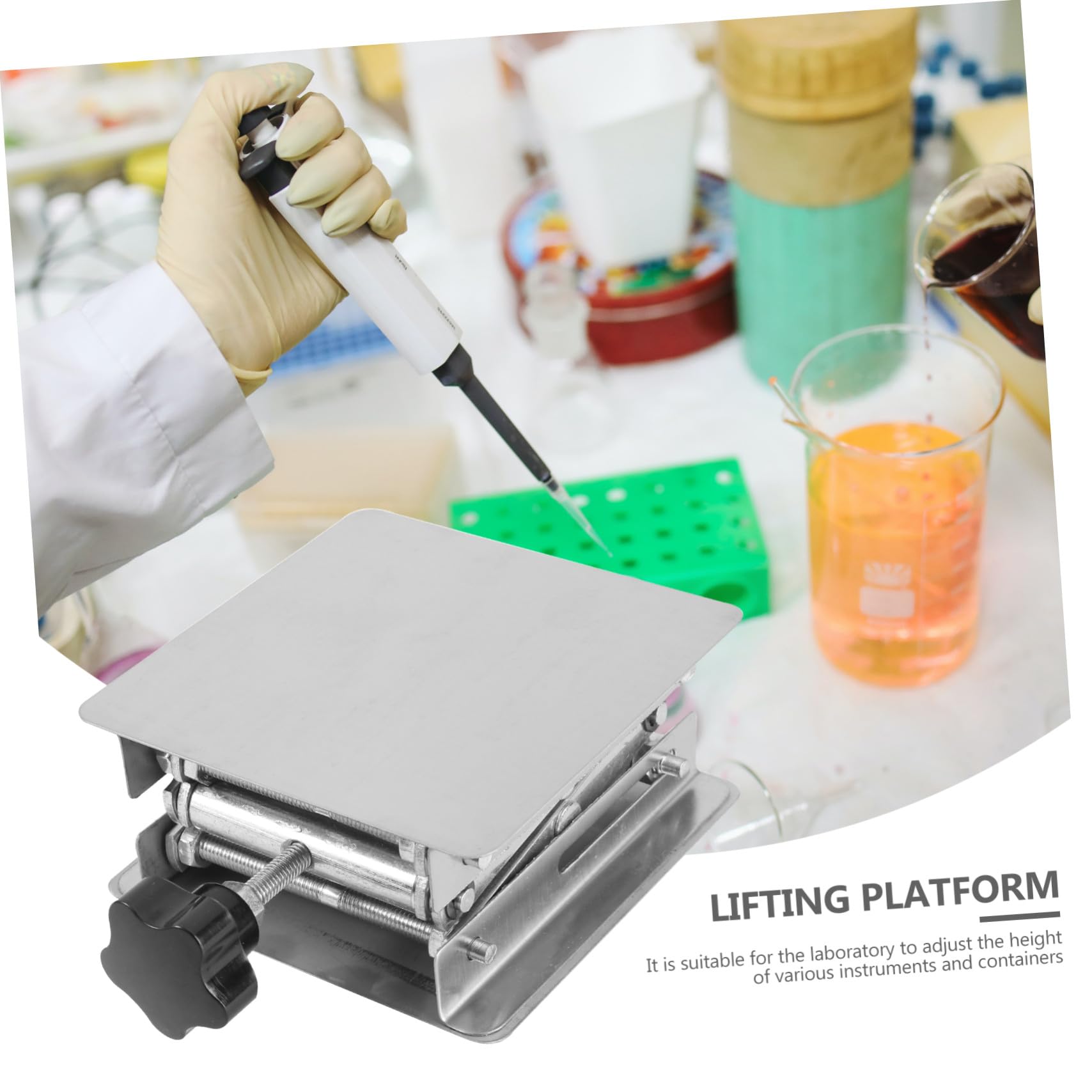 Mikikit Piattaforma Elevatrice in Acciaio Inox Per Banco Da Lavoro Supporto Forbice Per Laboratorio Resistente e Antiolio
