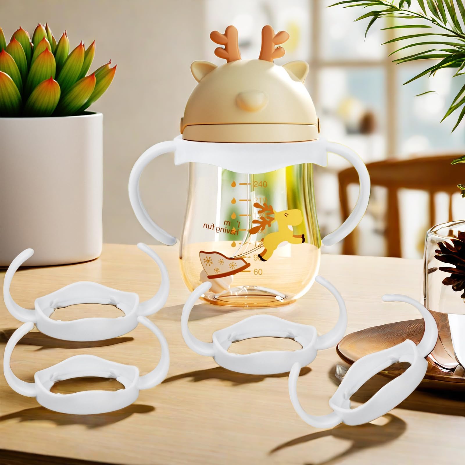 5 Pezzi Maniglie Biberon per philips avent, Impugnatura per Biberon in Plastica Standard Presa Facile, Maniglia Accessori per Biberon Collo Largo Bambini Manici di Biberon